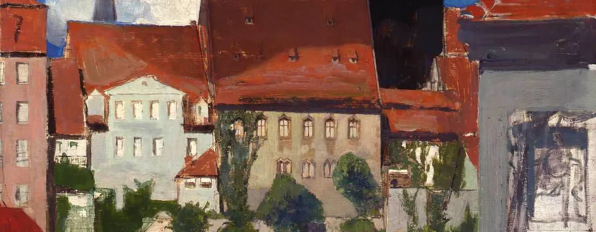 Oskar Zwintscher, Rote Dächer – Meißen