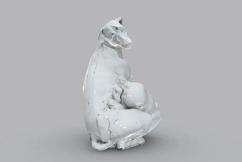 Screenshot, 3D-Modell von zwei kämpfenden Hunden