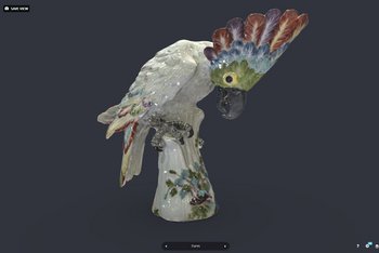Screenshot, Frühes Modell des Kakadu mit dunklen, blasen Farben