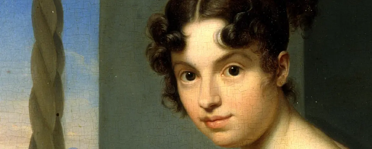 Eine Frau mit Malutensilien 