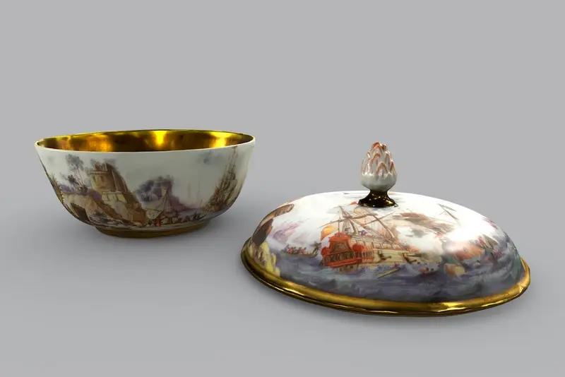 Screenshot, 3D-Modell einer fein bemalten