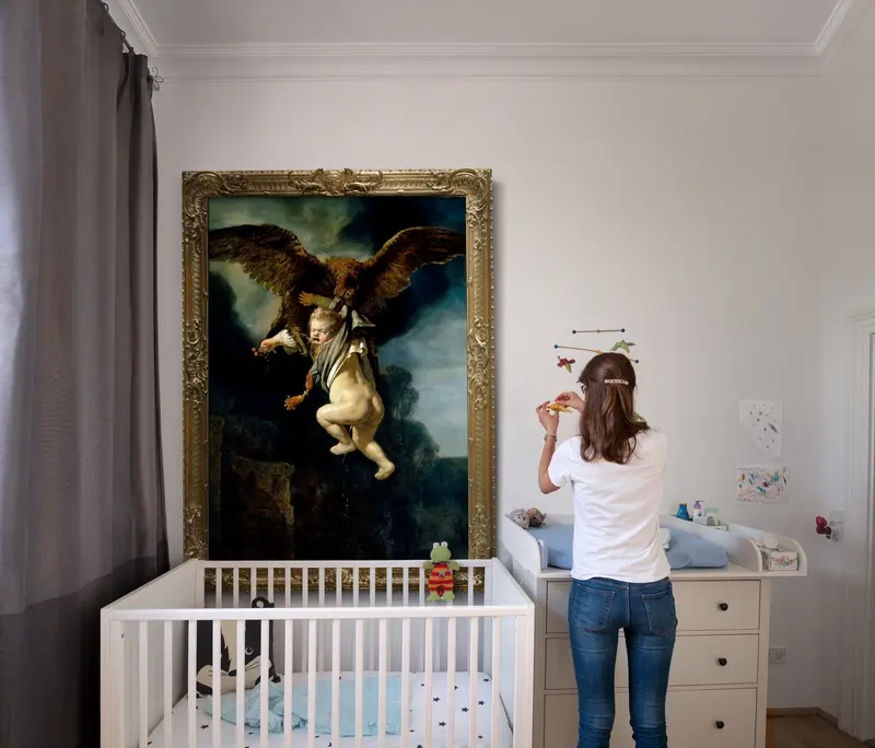 Rembrandts Ganymed in einem Kinderzimmer