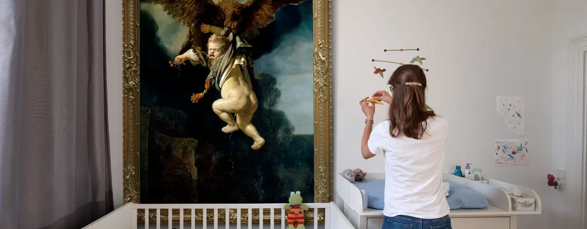 Rembrandts Ganymed in einem Kinderzimmer
