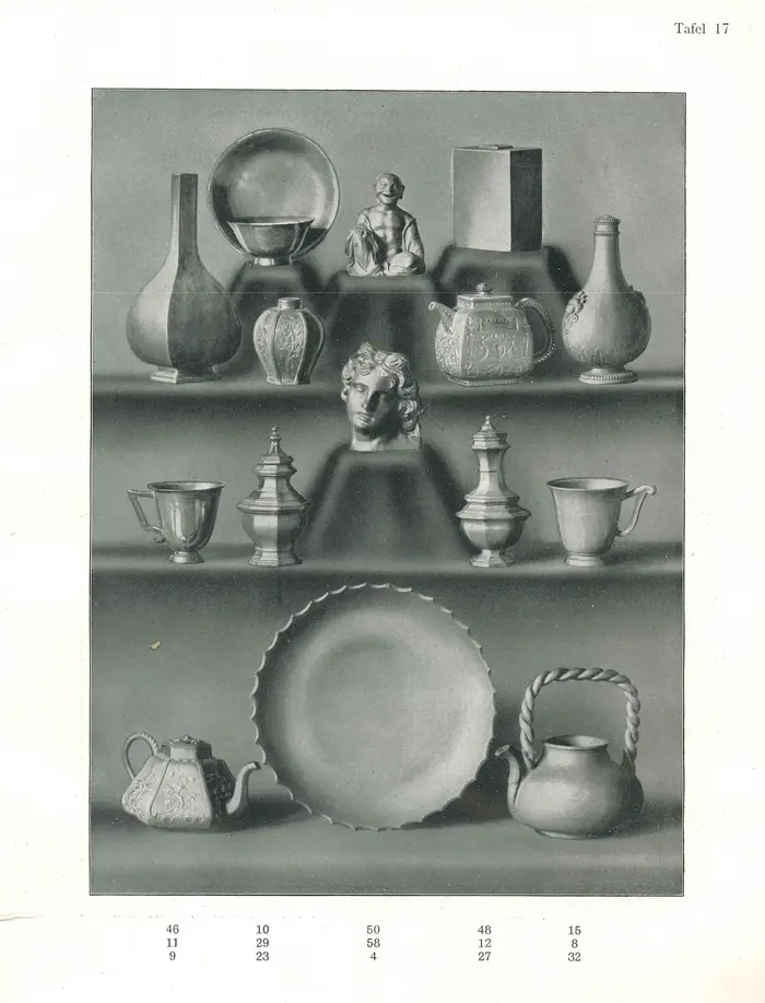 Tafel 17: Foto verschiedener Böttgersteinzeuge