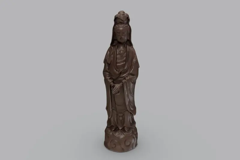 Screenshot, 3D-Modell Figur einer Guanyin auf Wolkensockel